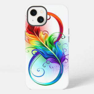 Unendlichkeitssymbol mit Regenbogenfeder iPhone 13 Hülle