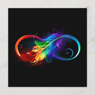 Unendlichkeitssymbol mit Regenbogenfeder Programm