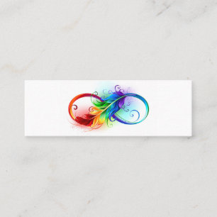Unendlichkeitssymbol mit Regenbogenfeder Telefonnummerkarte