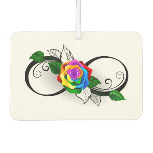 Unendlichkeitssymbol mit Regenbogenrose Autolufterfrischer