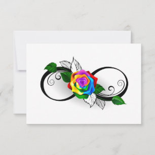 Unendlichkeitssymbol mit Regenbogenrose Dankeskarte