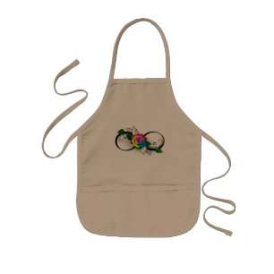 Unendlichkeitssymbol mit Regenbogenrose Kinderschürze