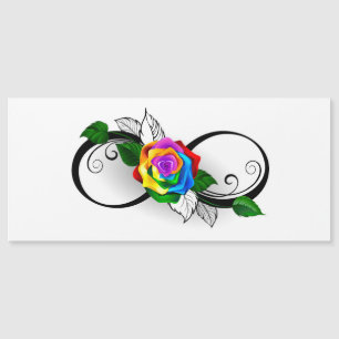 Unendlichkeitssymbol mit Regenbogenrose Magneteinladung