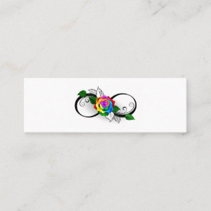 Unendlichkeitssymbol mit Regenbogenrose Telefonnummerkarte