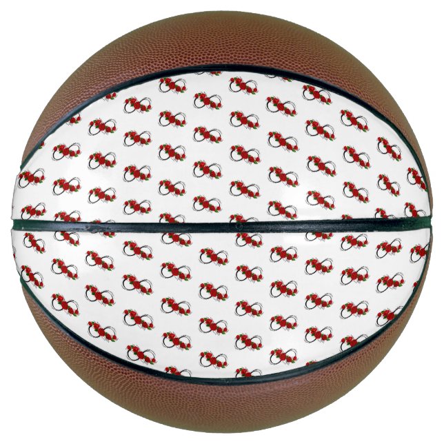 Unendlichkeitssymbol mit Rote Rosen Basketball (Vorderseite)