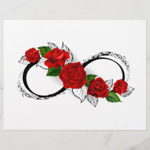 Unendlichkeitssymbol mit Rote Rosen Briefbogen