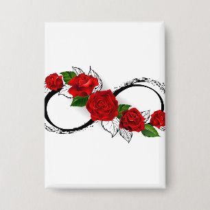 Unendlichkeitssymbol mit Rote Rosen Button