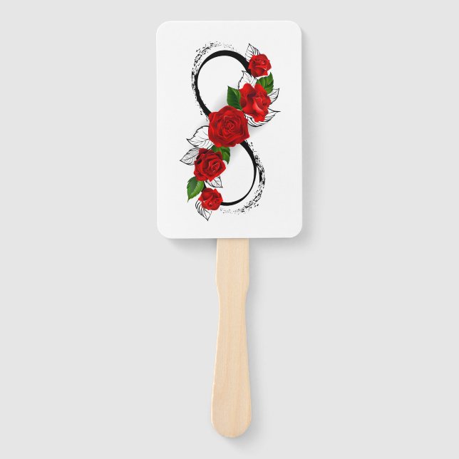 Unendlichkeitssymbol mit Rote Rosen Fächer (Vorderseite)