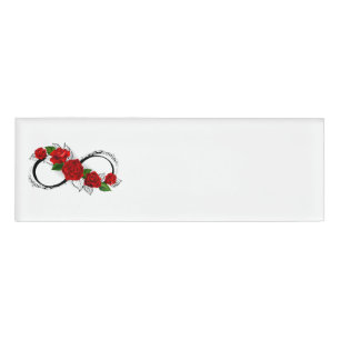 Unendlichkeitssymbol mit Rote Rosen Namenschild