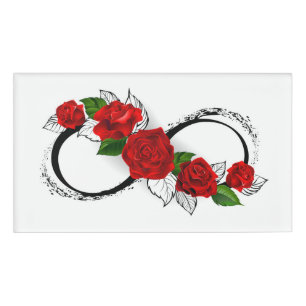 Unendlichkeitssymbol mit Rote Rosen Namenschild