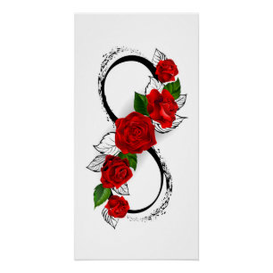 Unendlichkeitssymbol mit Rote Rosen Poster