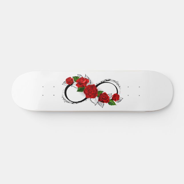 Unendlichkeitssymbol mit Rote Rosen Skateboard (Horizontal)