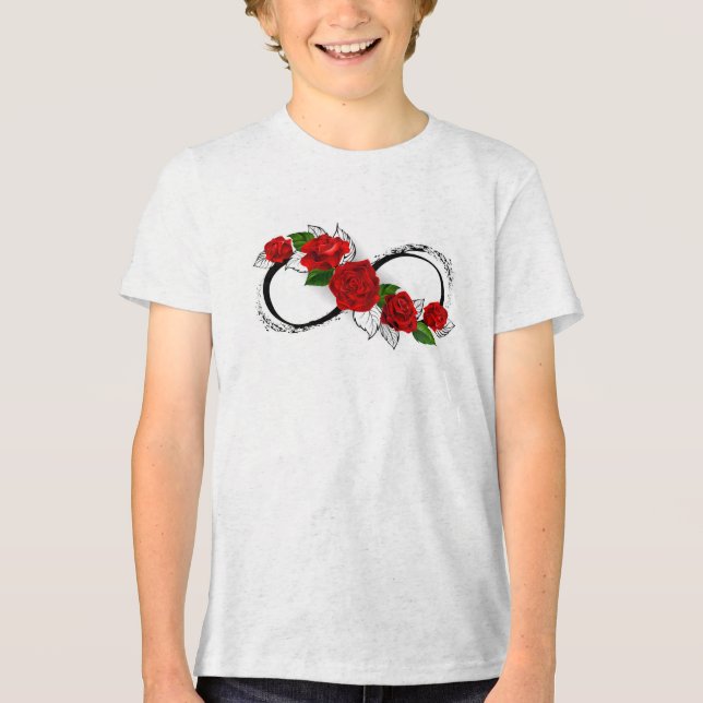 Unendlichkeitssymbol mit Rote Rosen Tri-Blend Shirt (Vorderseite)