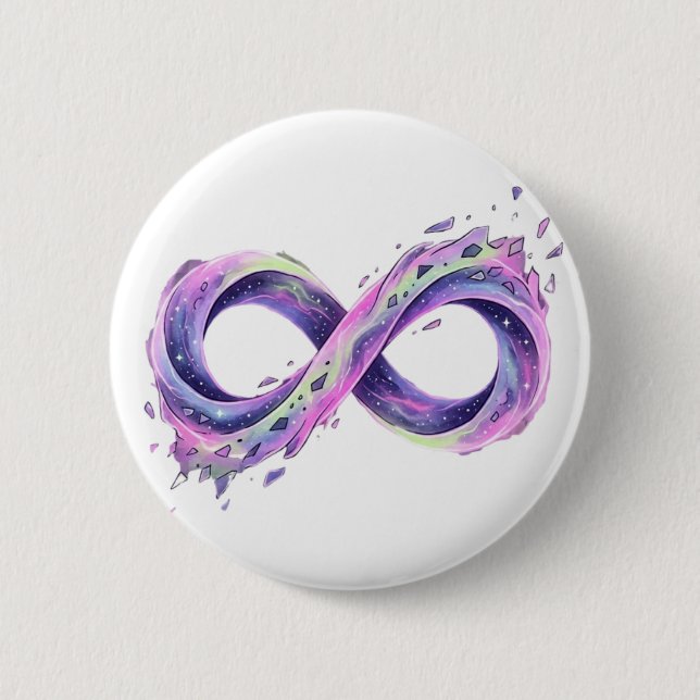 Unendlichkeitssymbol Neurodiversität Autismus ADHS Button (Vorderseite)