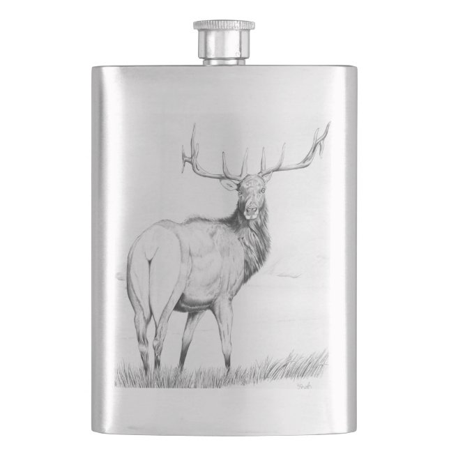 Unentscheidung ~ klassische Flasche Flachmann (Vorderseite)