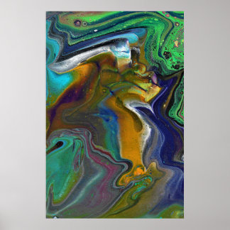 Unentschlossen 3 Farbige Kunstdruck abstrakte Poster
