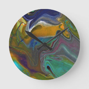 Unentschlossene 2 Psychedelische Abstrakte Wall-Uh Runde Wanduhr