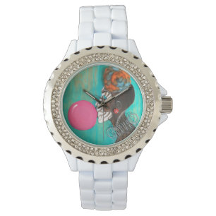 Unentschuldbar schaue ich mir den weißen Kristall  Armbanduhr