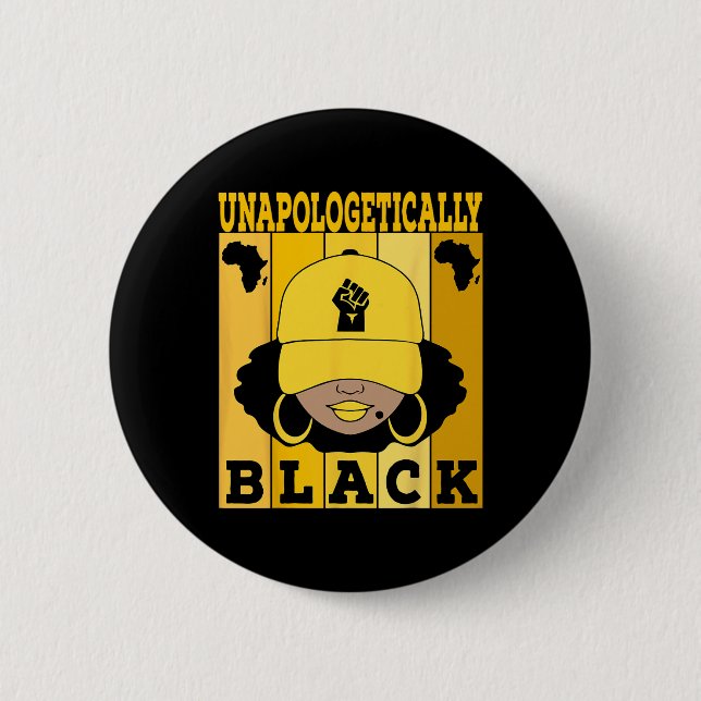 Unentschuldbar schwarz-jüdisch-afrikanischer Ameri Button (Vorderseite)