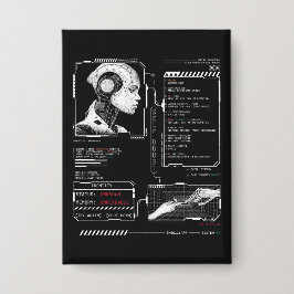 Unerkannt - Techno-Brutalist Streetwear Design Button