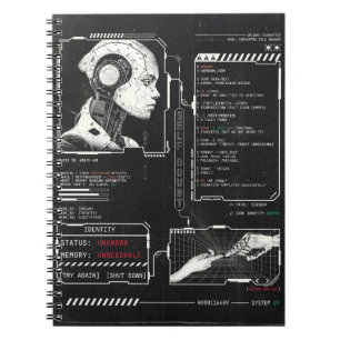 Unerkannt - Techno-Brutalist Streetwear Design Notizblock