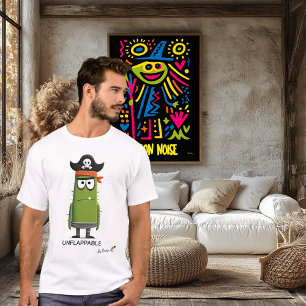 Unerschütterlicher grüner Pirat   Lustiger Unisex- T-Shirt