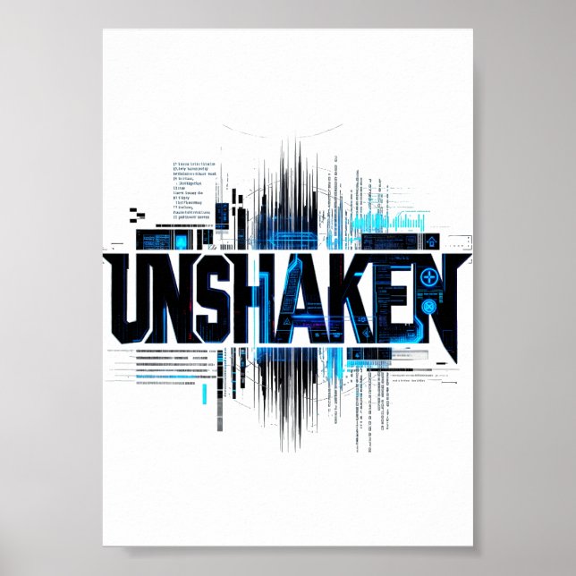 UNERSCHÜTTERLICHES Cyberpunk-Typografie-Poster Poster (Vorne)