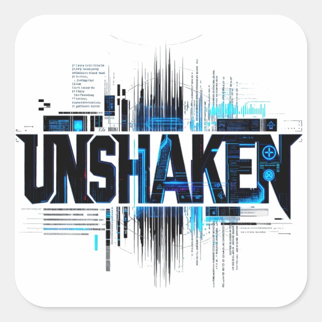 UNERSCHÜTTERT Cyberpunk Aufkleber (Vorderseite)