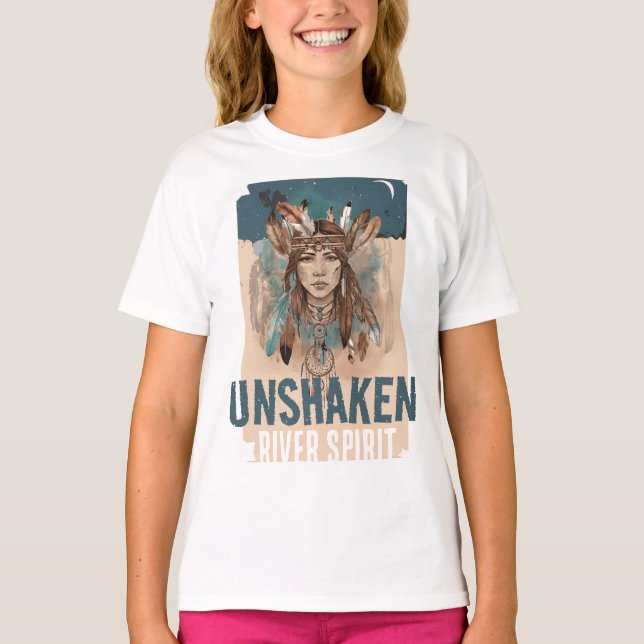 Unerschütterter Fluss Spirit, Empowerment Boho Art T-Shirt (Vorderseite)