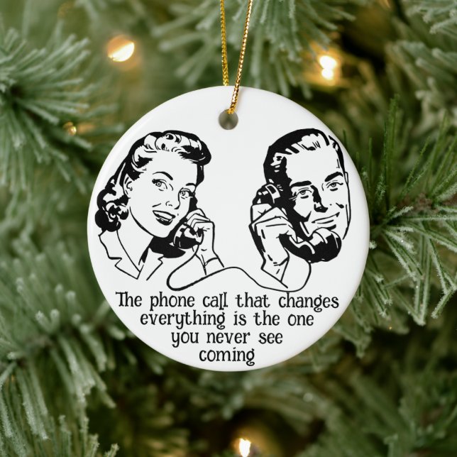 Unerwartete Verbindung - Vintager Anruf Keramik Ornament (Baum)