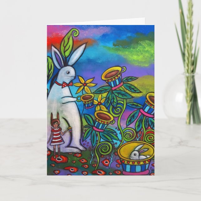 Unerwarteter Tee-Party Geburtstagskarte Karte (Vorderseite)