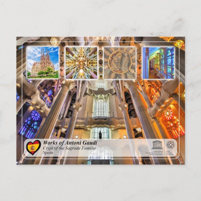 UNESCO - Antoni Gaudí - Sagrada Família - Krypt Postkarte (Vorderseite)