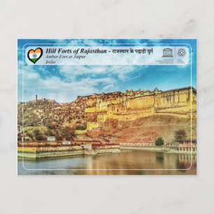 UNESCO - Berghütte von Rajasthan - Amber Fort Postkarte
