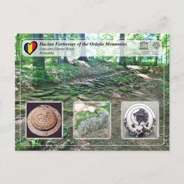 UNESCO - Festungen Dacian - Luncani-Piatra Rosie Postkarte (Vorderseite)