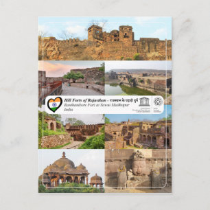 UNESCO, Hill Forts of Rajasthan - Ranthambohrer Fo Postkarte