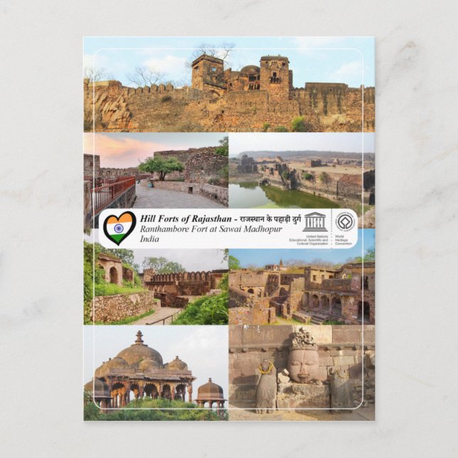 UNESCO, Hill Forts of Rajasthan - Ranthambohrer Fo Postkarte (Vorderseite)
