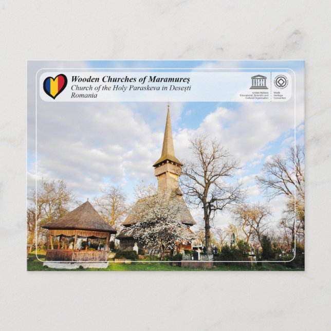 UNESCO - Kirche des Heiligen Paraskeva in Desesti Postkarte (Vorderseite)