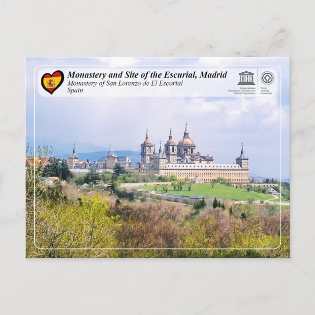 UNESCO - Kloster San Lorenzo de El Escorial Postkarte (Vorderseite)