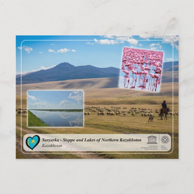 UNESCO - Saryarka - Steppe und Seen Kasachstans Postkarte (Vorderseite)