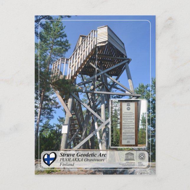 UNESCO - Struve Geodetic Arc - PUOLAKKA Oravivuori Postkarte (Vorderseite)