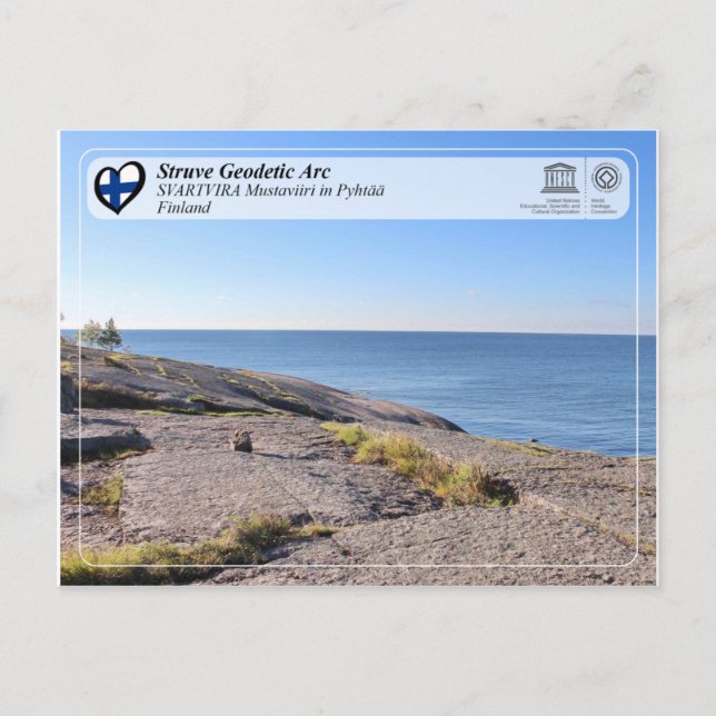 UNESCO Struve Geodetic Arc - SVARTVIRA Mustaviiri Postkarte (Vorderseite)