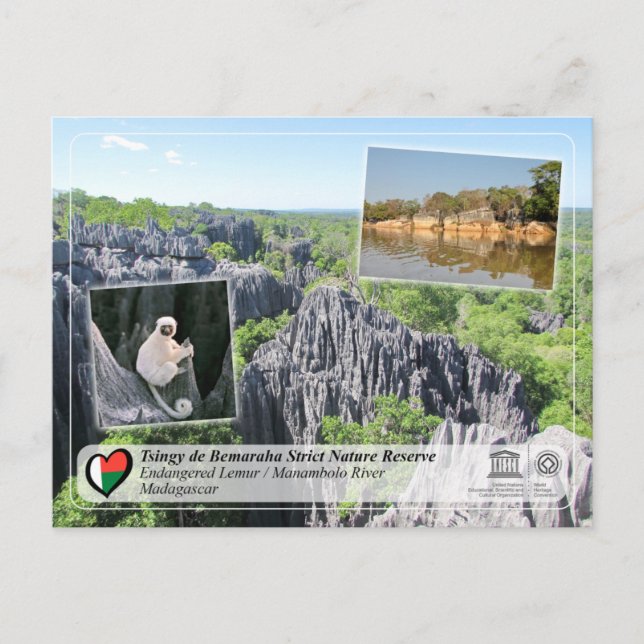 UNESCO - Tsingy de Bemaraha Strict Nature Reserve Postkarte (Vorderseite)
