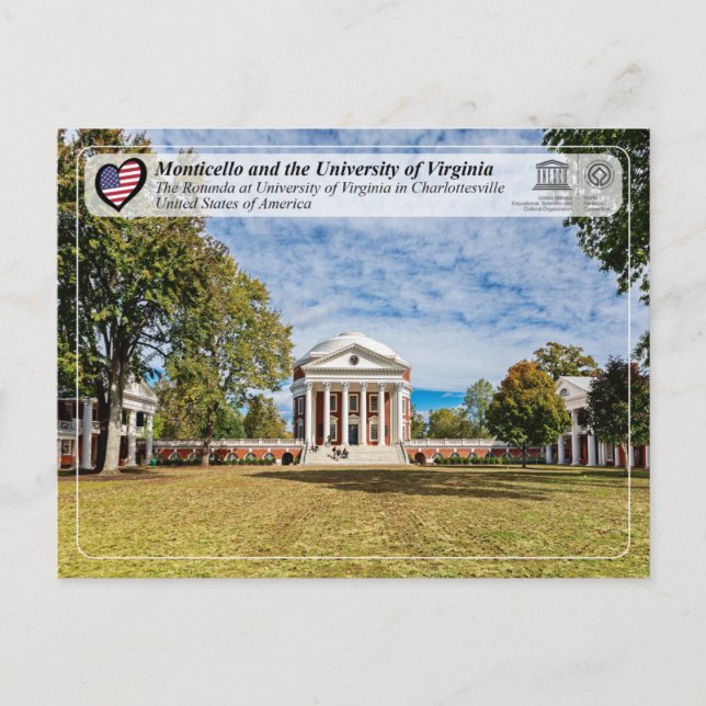 UNESCO - University of Virginia in Charlottesville Postkarte (Vorderseite)