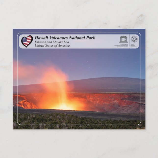 UNESCO - Vulkane Hawaii - Mauna Loa und Kīlauea Postkarte (Vorderseite)