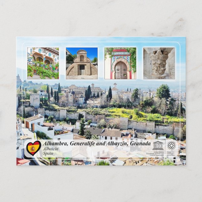 UNESCO WH- Albayzín, Granada Postkarte (Vorderseite)