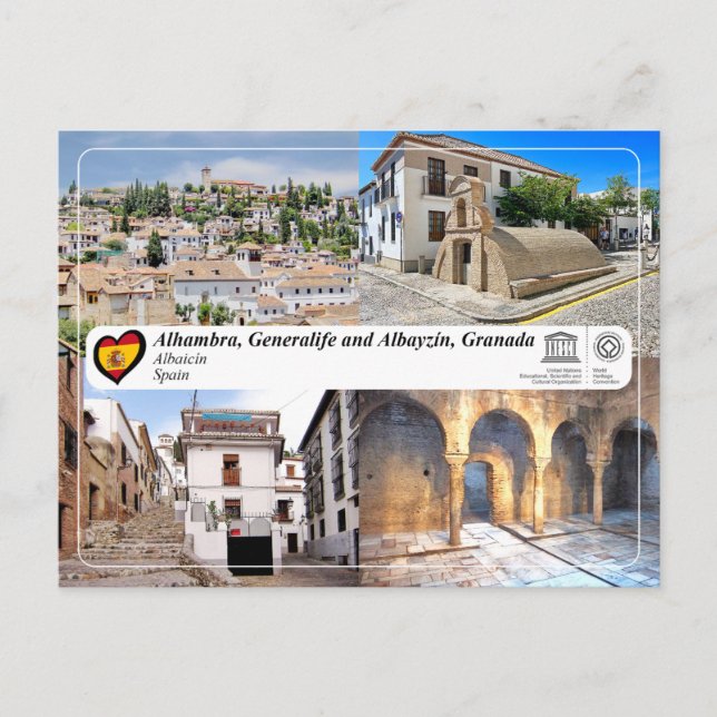 UNESCO WH- Albayzín, Granada Postkarte (Vorderseite)