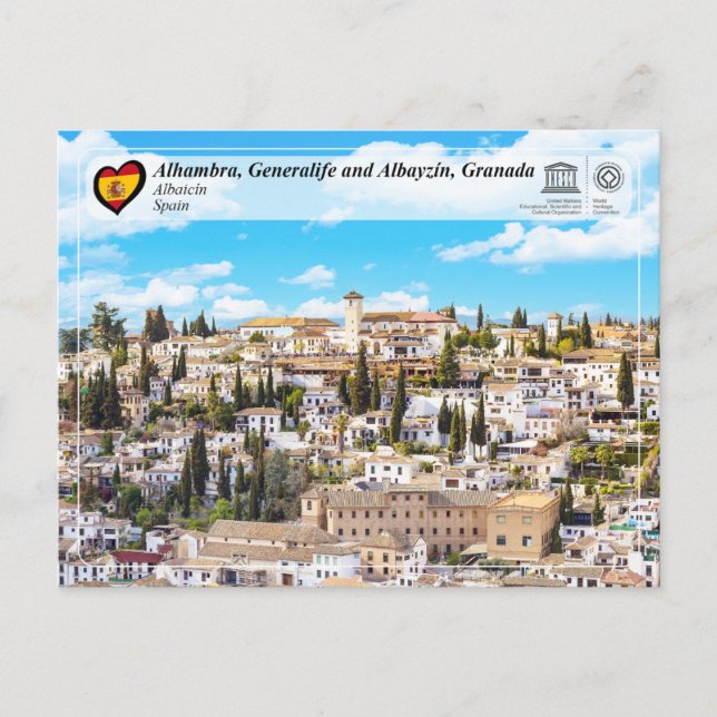 UNESCO WH- Albayzín, Granada Postkarte (Vorderseite)