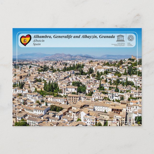 UNESCO WH- Albayzín, Granada Postkarte (Vorderseite)