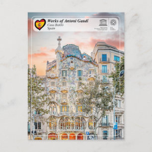 UNESCO WH- Antoni Gaudí - Casa Batlló Postkarte