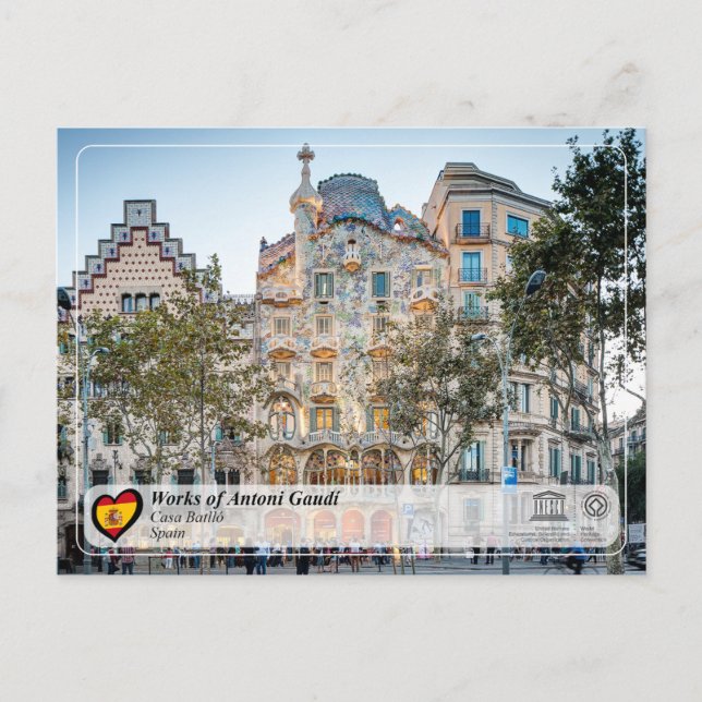 UNESCO WH- Antoni Gaudí - Casa Batlló Postkarte (Vorderseite)